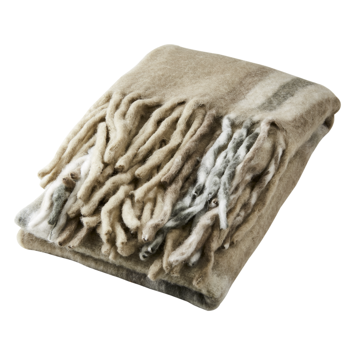 Filt Frasse, Beige/Grå/Grön