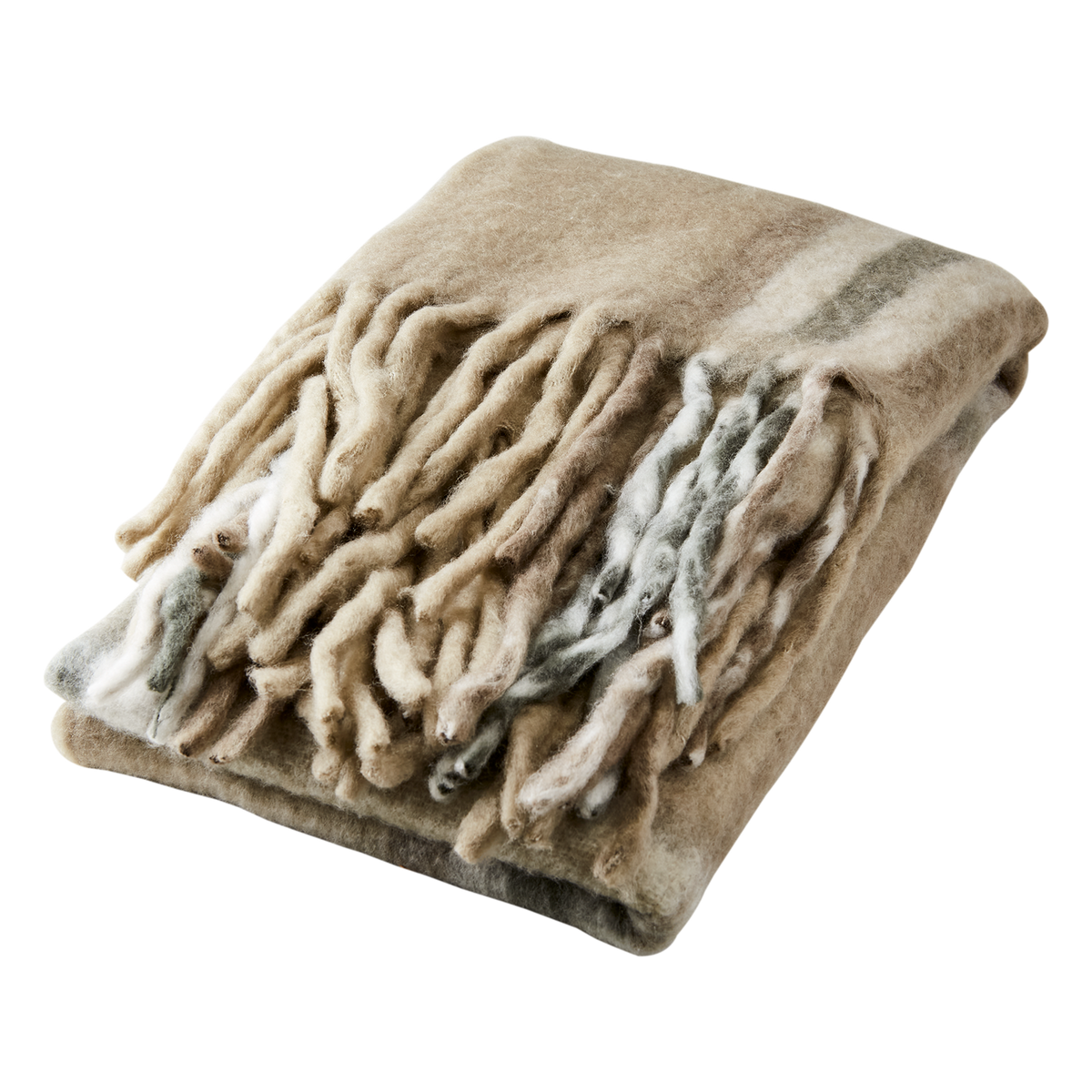 Filt Frasse, Beige/Grå/Grön