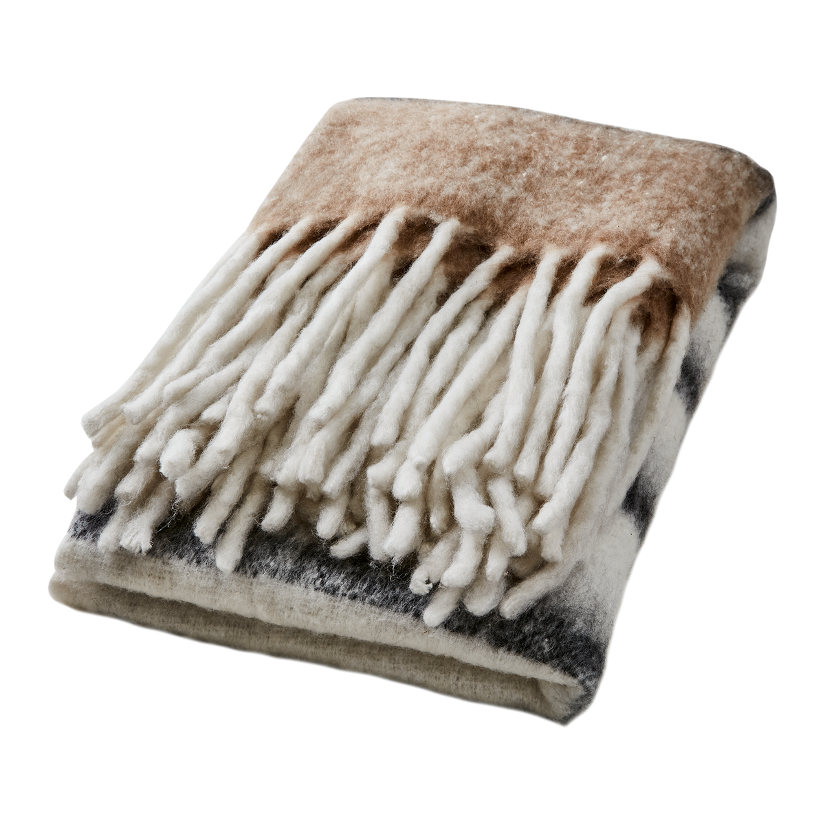 Filt Frasse, Beige/Svart/Vit