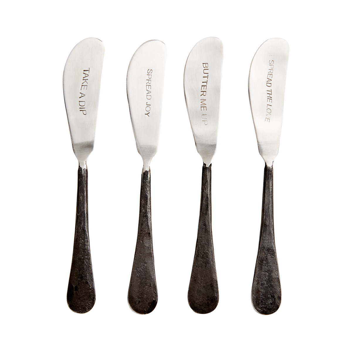 Smörkniv Odin, set om 4, Svart/silver